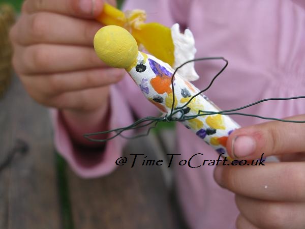 painting the wooden peg dragonfly craft