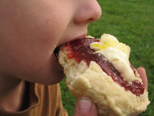 eating scones