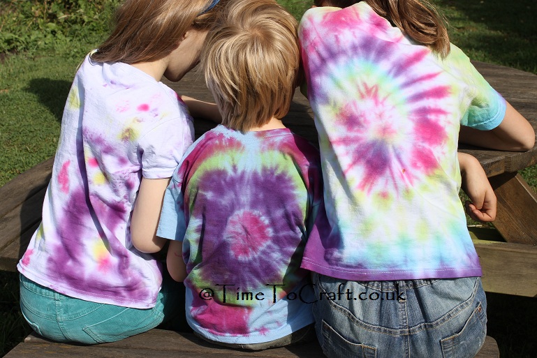 tie dye picnic bench