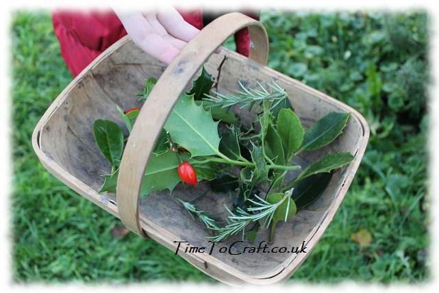 basket of winter foliage