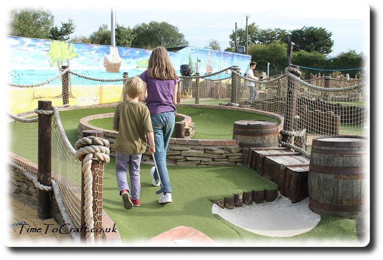 playing crazy golf
