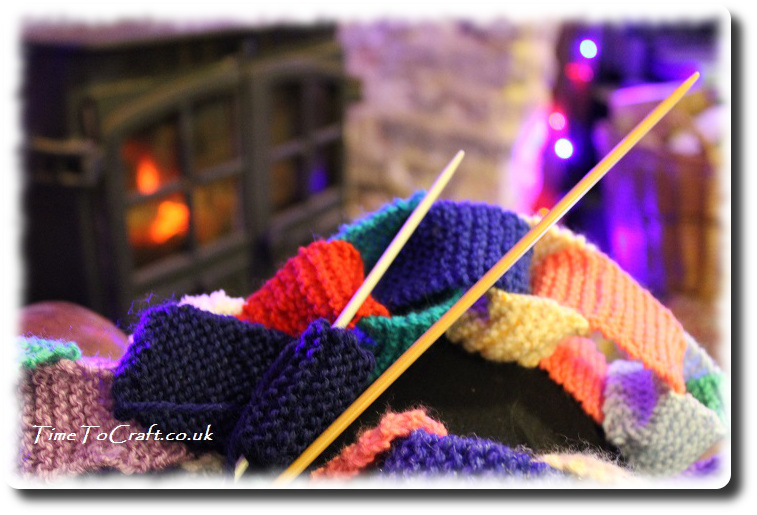 knitting by the fire
