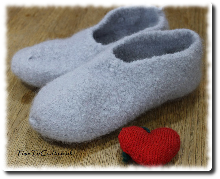 homemade felted slippers with heart a