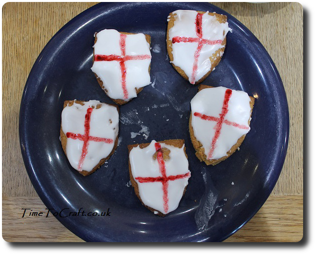 Painted St George Day biscuits children craft