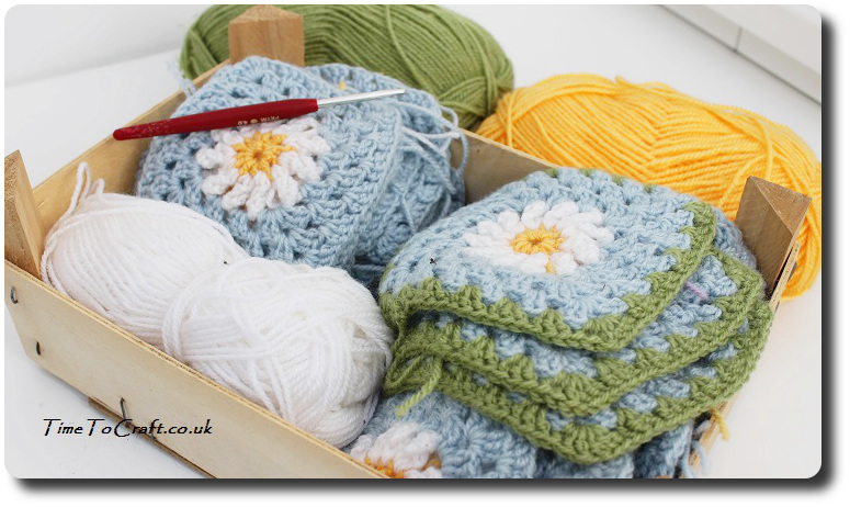 daisy crochet blanket in progress