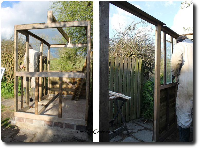 constructing the new potting shed