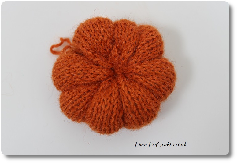 finished knitted pumpkin