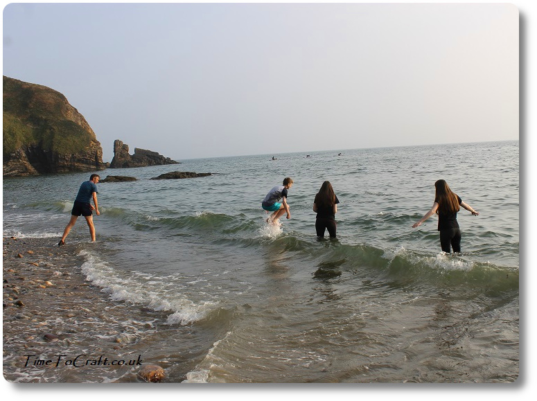 Wave jumping on Newgale beach