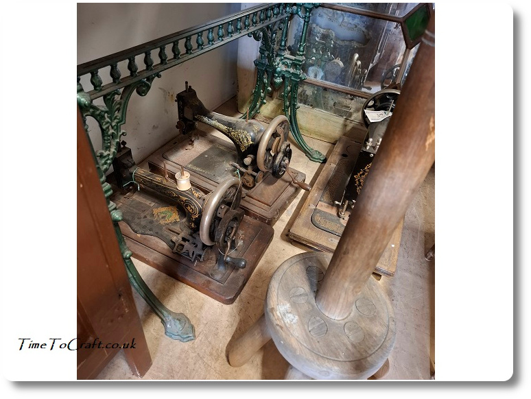 Old hand cranked sewing machines